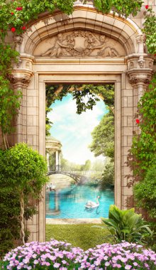 Kemer boyunca yaz manzarası