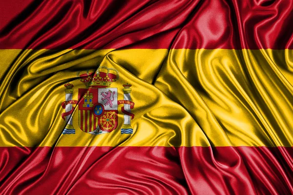 Geweldige Spaanse vlag op zijde. — Stockfoto