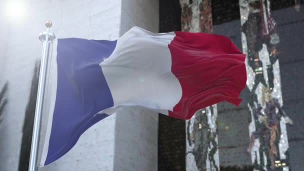 Geweldige Franse vlag op slow motion. — Stockvideo