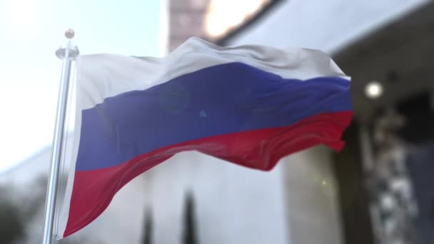 Fantastiska ryska flaggan på slowmotion. — Stockvideo