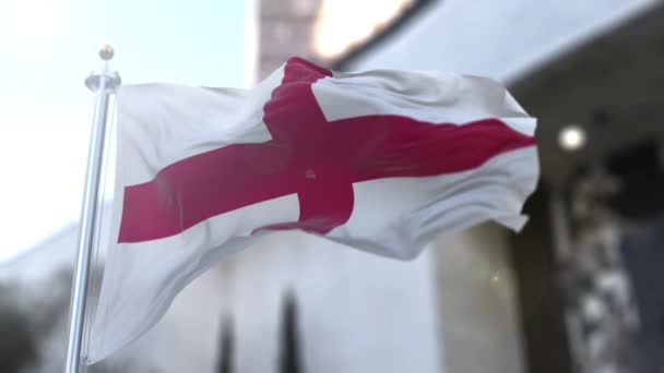 Geweldig Engels vlag op slow motion. — Stockvideo