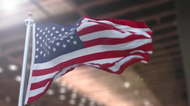 Καταπληκτικό αμερικανική σημαία σε αργή κίνηση. — Αρχείο Βίντεο