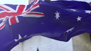 Sorunsuz Avustralya bayrak sallayarak