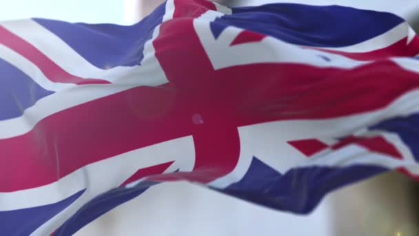 Geweldige Verenigd Koninkrijk vlag op slow motion. — Stockvideo