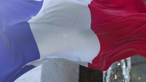Csodálatos francia zászló a lassú mozgás. — Stock videók