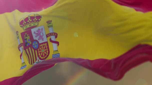 Bandera de España sin costuras ondeando — Vídeo de stock