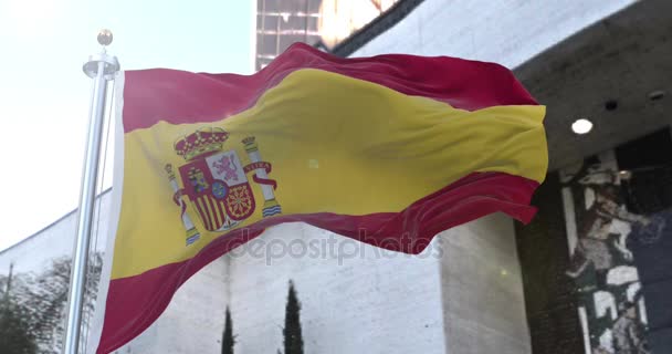 无缝的西班牙国旗飘扬 — 图库视频影像