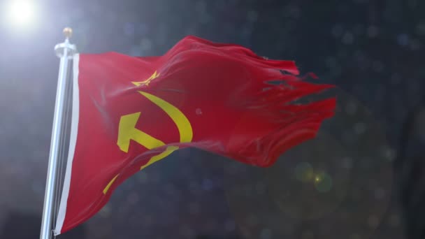 Incrível acenando bandeira da União Soviética . — Vídeo de Stock