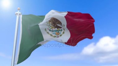 Ağır çekim inanılmaz sallayarak Meksika bayrağı.