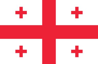 Güzel çizim şaşırtıcı yatay Gürcü bayrağı.