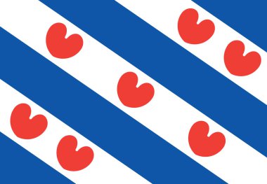 Güzel çizim şaşırtıcı yatay Friesland bayrağı.