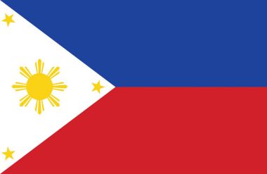 Güzel çizim şaşırtıcı yatay Filipinler bayrağı.