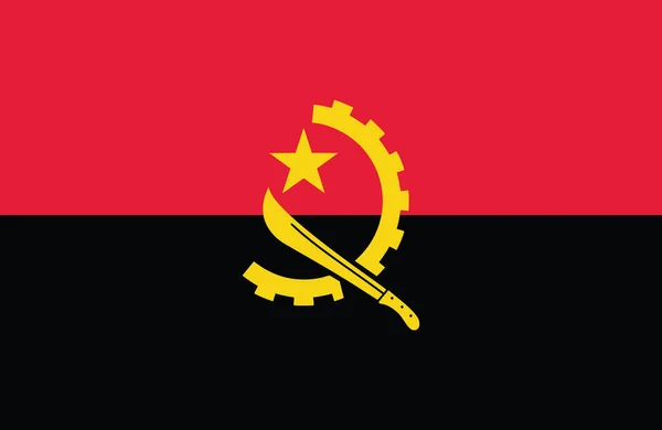 Vector de la increíble bandera de Angola . — Archivo Imágenes Vectoriales