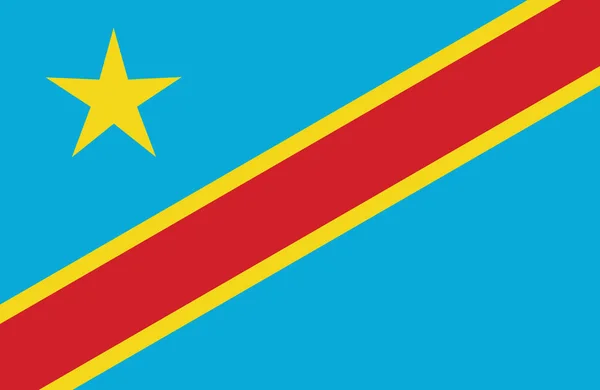 Democratic Republic of the Congo flag. — Stock Vector