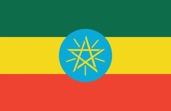 Bonito dibujo de increíble bandera etíope horizontal . — Archivo Imágenes Vectoriales