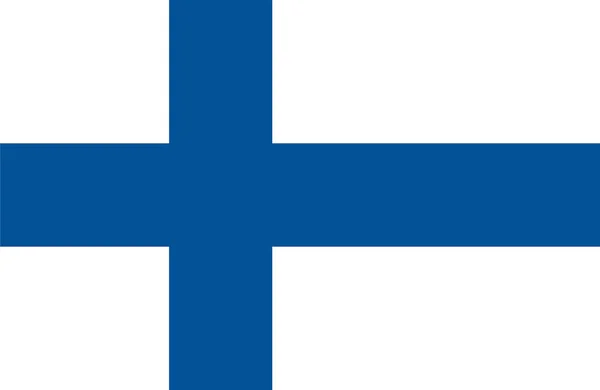 Beau dessin d'incroyable drapeau horizontal de Finlande . — Image vectorielle