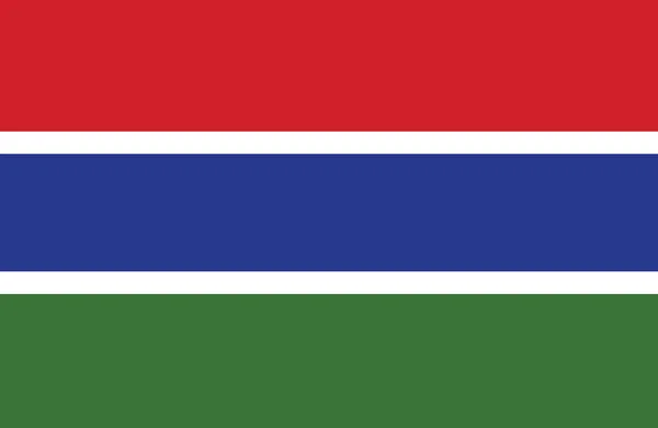 Bonito dibujo de la increíble bandera horizontal de Gambia . — Archivo Imágenes Vectoriales