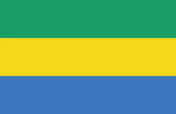 Mooie tekening van verbazingwekkende horizontale vlag van Gabon. — Stockvector