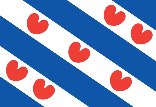 Mooie tekening van verbazingwekkende horizontale Friesland vlag. — Stockvector