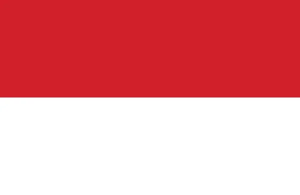 Bonito dibujo de la increíble bandera horizontal indonesia . — Vector de stock