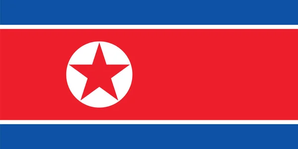 Vector de la increíble bandera de Corea del Norte . — Vector de stock