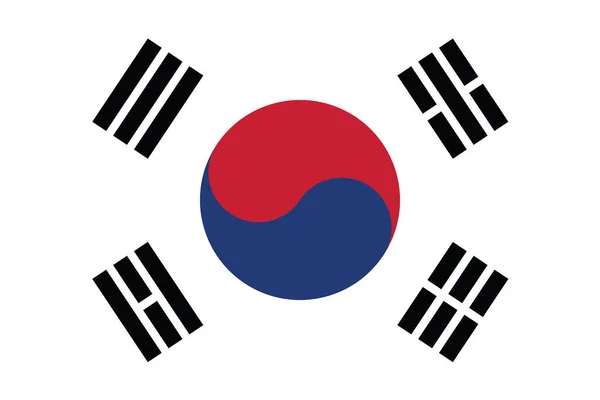 Vector de la increíble bandera de Corea del Sur . — Archivo Imágenes Vectoriales