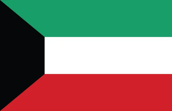 Schöne Zeichnung einer erstaunlichen horizontalen kuwaitischen Flagge. — Stockvektor