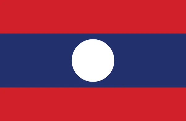 Bonito dibujo de increíble bandera horizontal de Laos . — Archivo Imágenes Vectoriales