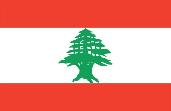 Nice drawing of amazing horizontal Lebanese flag. — Stock Vector