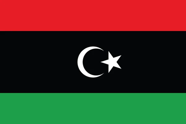 Vektor der erstaunlichen libyschen Flagge. — Stockvektor