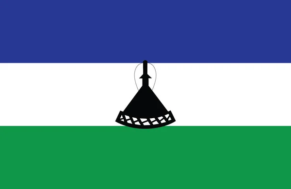 Csodálatos vízszintes Lesotho zászló szép rajza. — Stock Vector