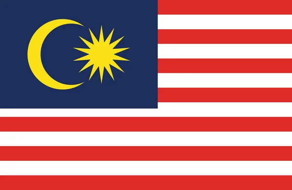 Vektor der erstaunlichen malaysischen Flagge. — Stockvektor