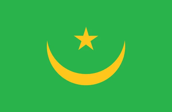 Vetor da incrível bandeira mauritana . — Vetor de Stock