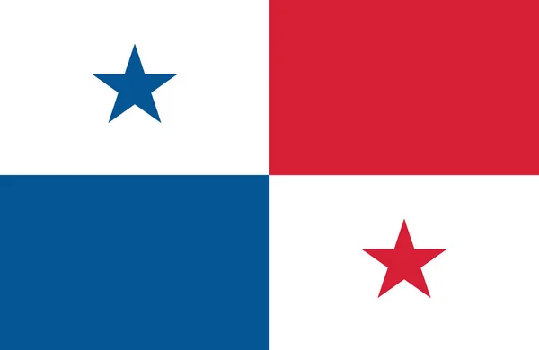 Nice drawing of amazing horizontal Panama flag. — Stock Vector