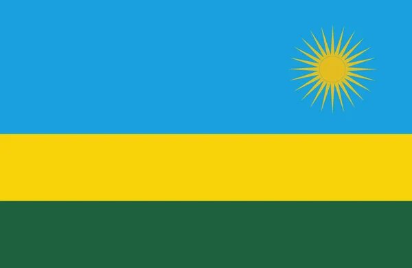 Mooie vlag van Rwanda. — Stockvector