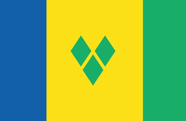 Saint Vincent és a Grenadine-szigetek lobogója. — Stock Vector
