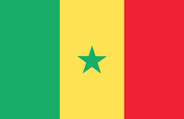 Mooie vlag van Senegal. — Stockvector