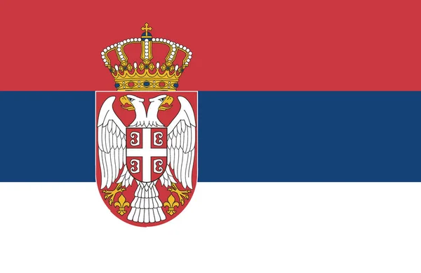 Bonita bandera serbia . — Vector de stock