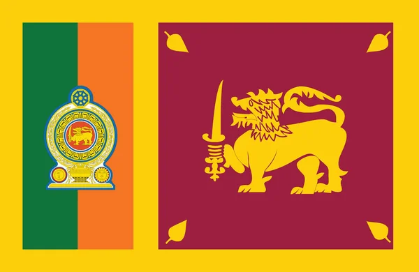 Bandera de Sri Lanka . — Archivo Imágenes Vectoriales