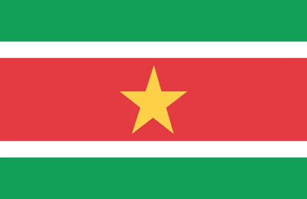 Mooie vlag van Suriname. — Stockvector