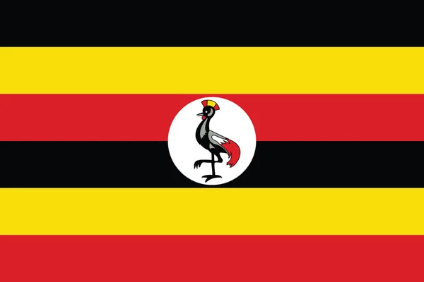 Schöne uganda-Fahne. — Stockvektor