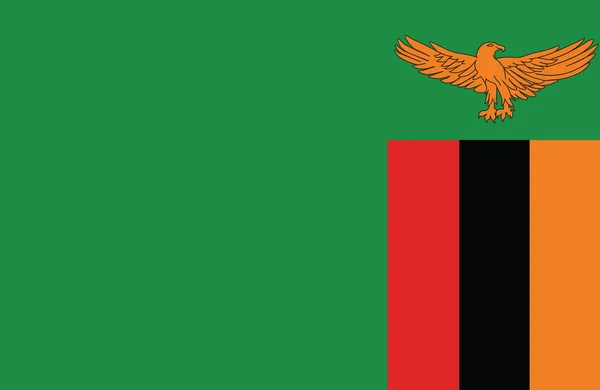 Increíble bandera del vector de Zambia . — Archivo Imágenes Vectoriales