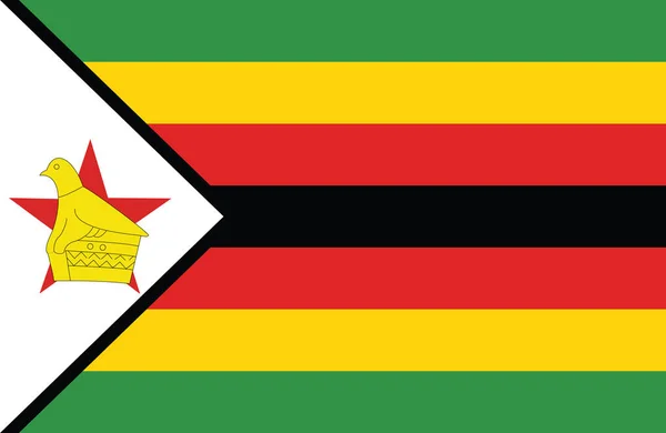 Erstaunliche Fahne von Simbabwe Vektor. — Stockvektor