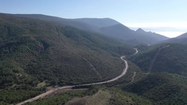 Vista Aérea Del Paisaje Épico Montaña Del Egeo — Vídeos de Stock