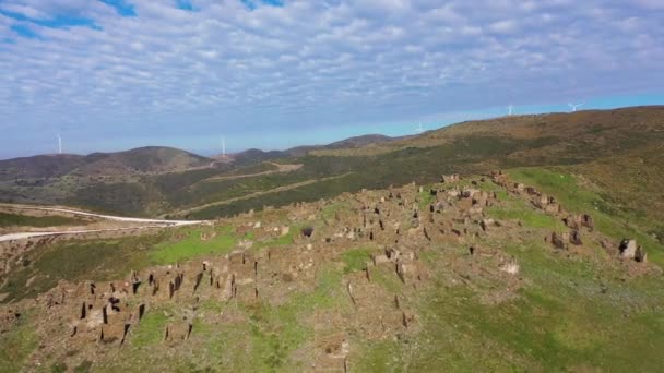 Aldeia Abandonada Sazak Karaburun Izmir Turquia — Vídeo de Stock