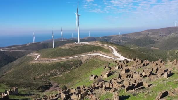 Verlassenes Dorf Sazak Karaburun Izmir Truthahn — Stockvideo