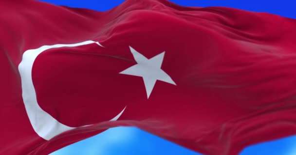 Vlag Van Republiek Turkije Ook Wel Turkse Vlag Genoemd Een — Stockvideo