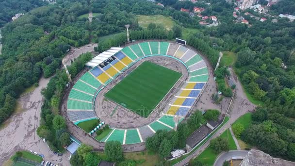 Tembakan udara di sekitar stadion — Stok Video