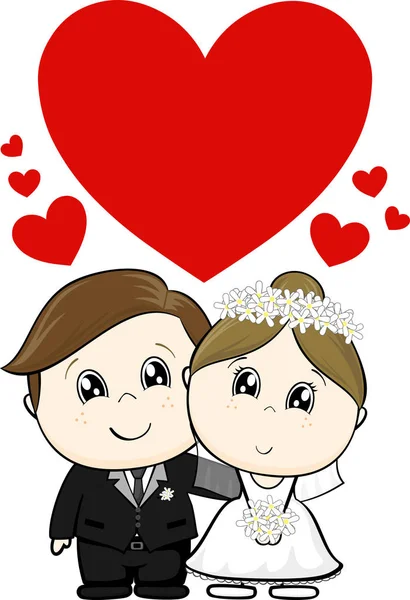 Bride and groom characters — Stock Vector