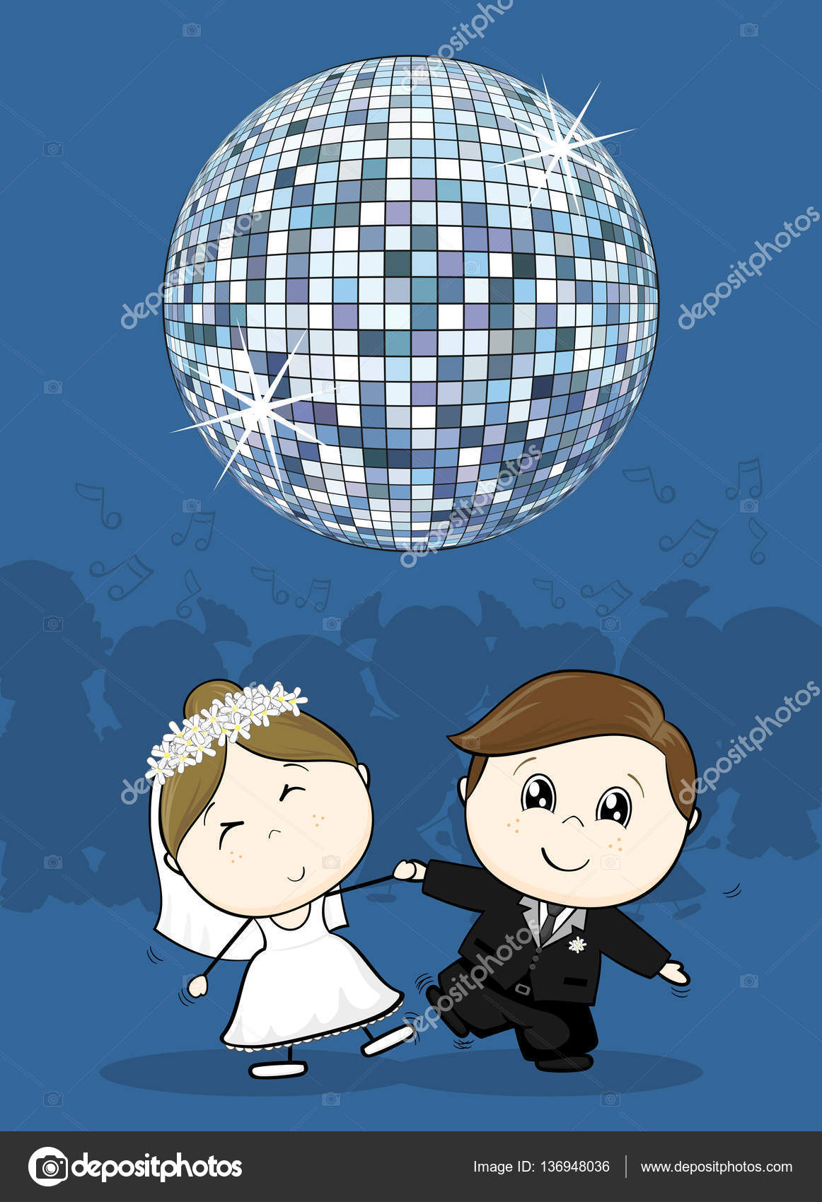 cute bride and groom cartoon clipart party